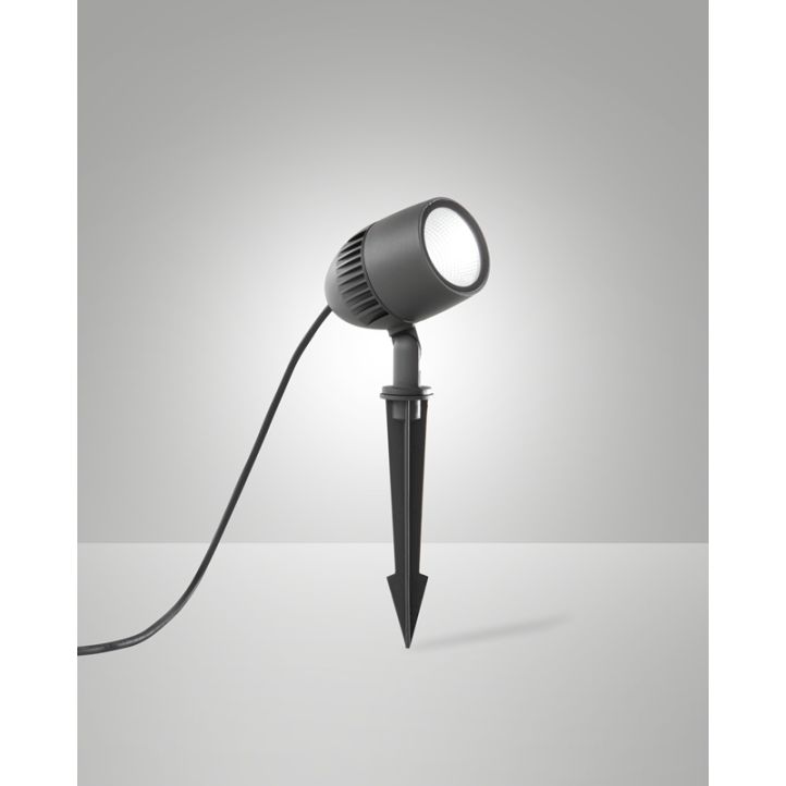 Gartenstrahler mit Erdspieß, grau, IP65, 8W, 700lm, Boris von Fabas Luce Gartenstrahler mit Erdspieß, grau, IP65, 8W, 700lm, Boris von Fabas Luce