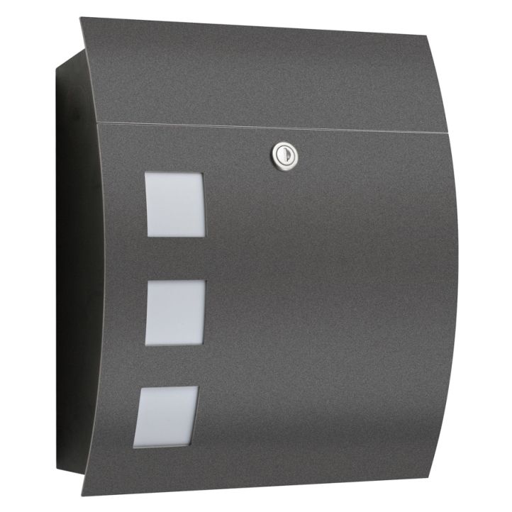 CMD Briefkasten mit Fenster Anthrazit 31x40x14cm Korpus: Schwarz 76