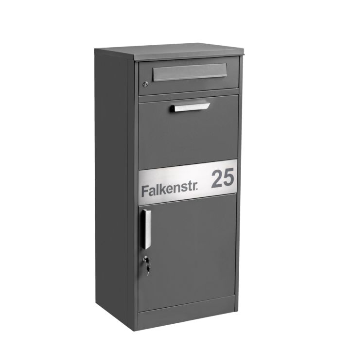CMD Paketbriefkasten mit Gravur 9046/Gravur Anthrazit 50x37x112cm CMD Paketbriefkasten mit Gravur 9046/Gravur Anthrazit 50x37x112cm
