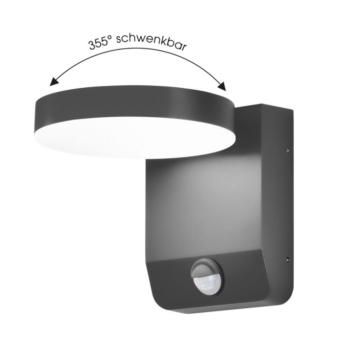 CMD LED-Wandaußenleuchte 9083 mit Infrarotsensor Anthrazit CCT Switch CMD LED-Wandaußenleuchte 9083 mit Infrarotsensor Anthrazit CCT Switch