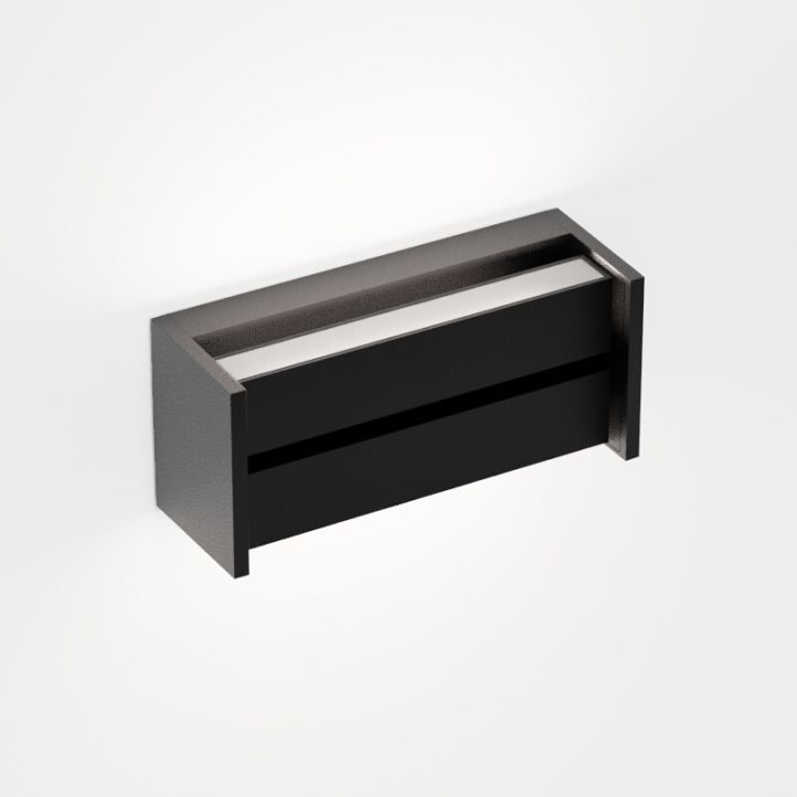 IP44.de LED-Wand-/Deckenaußenleuchte SLAT 16W schwarz 91130-BL