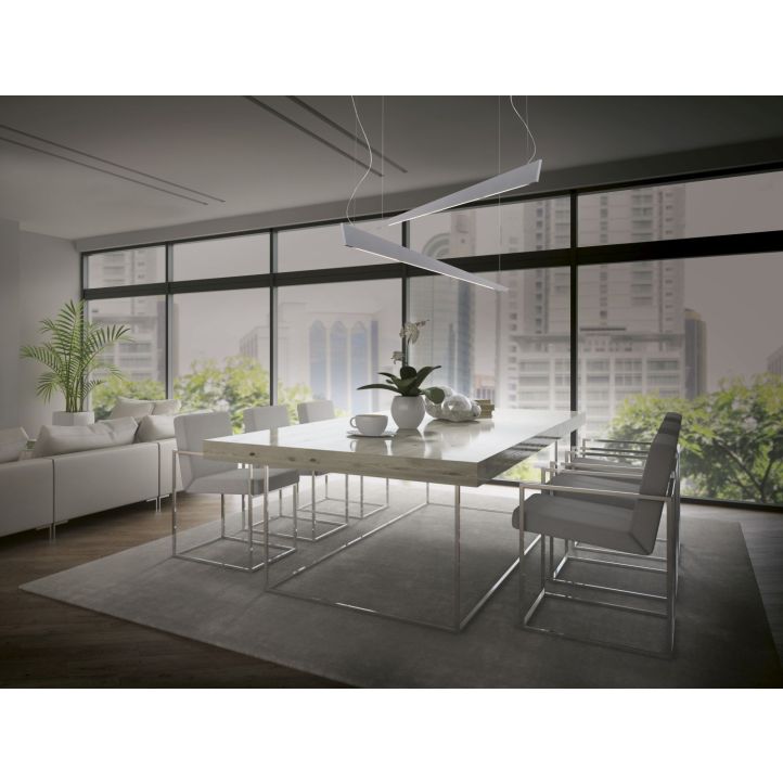 Cattaneo LED-Pendelleuchte Katana Weiß 130 cm 870/130 S2-White Cattaneo LED-Pendelleuchte Katana Weiß 130 cm 870/130 S2-White