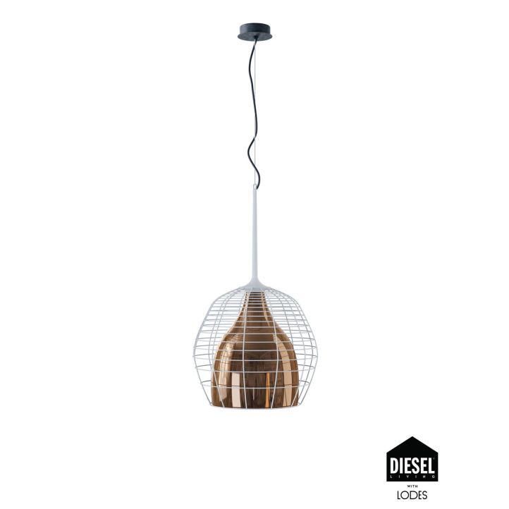 Diesel Pendelleuchte CAGE weiß/Bronze 45cm 501006 Diesel Pendelleuchte CAGE weiß/Bronze 45cm 501006