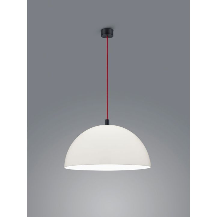 Helestra Pendelleuchte DORO Schwarz matt/rot Weiß 50 cm 16/2340.75/5097