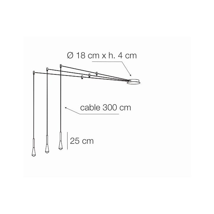 Elesi Luce LED-Pendelleuchte Iconic Suspension 3 Pendel 4705