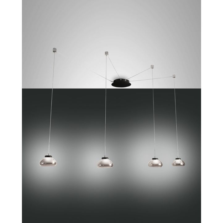 Fabas Luce 4er-LED-Pendelleuchte ARABELLA grau 3547-49-126 Fabas Luce 4er-LED-Pendelleuchte ARABELLA grau 3547-49-126