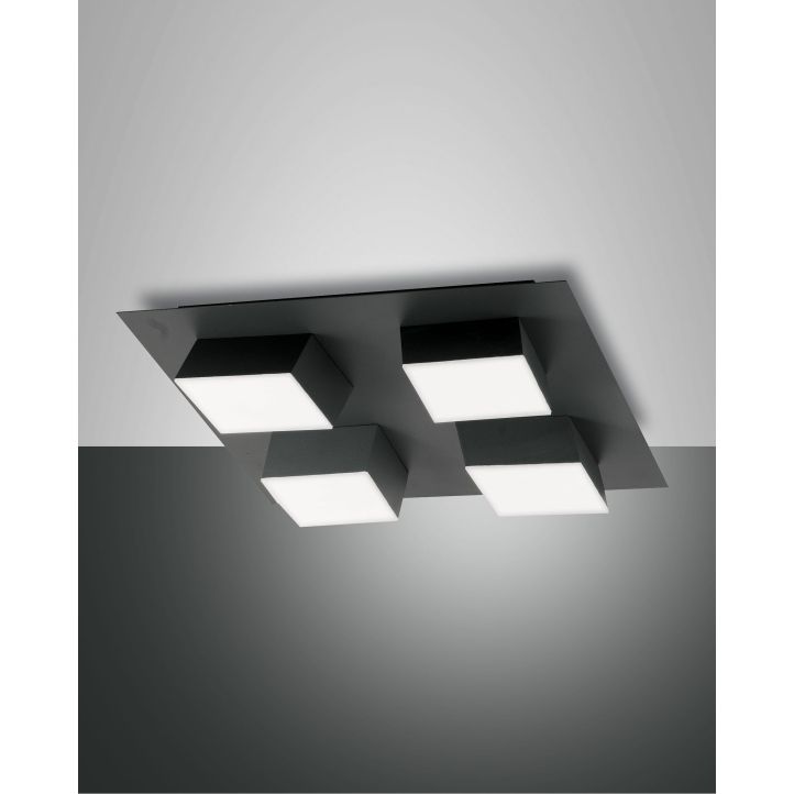 Fabas Luce 4er-LED-Deckenleuchte LUCAS anthrazit 3601-84-282