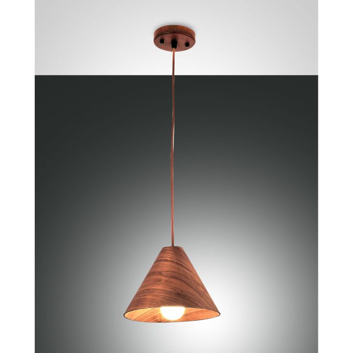 Fabas Luce Pendelleuchte ESINO 25cm Walnuss 3630-40-130 Fabas Luce Pendelleuchte ESINO 25cm Walnuss 3630-40-130