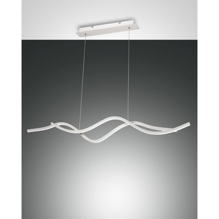 Fabas Luce LED-Pendelleuchte SINUO Weiß 7 cm 3666-45-102