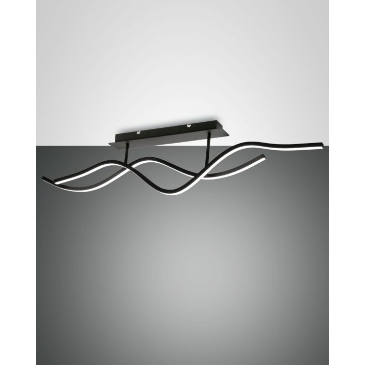 Fabas Luce LED-Deckenleuchte SINUO Schwarz 7 cm 3666-65-101