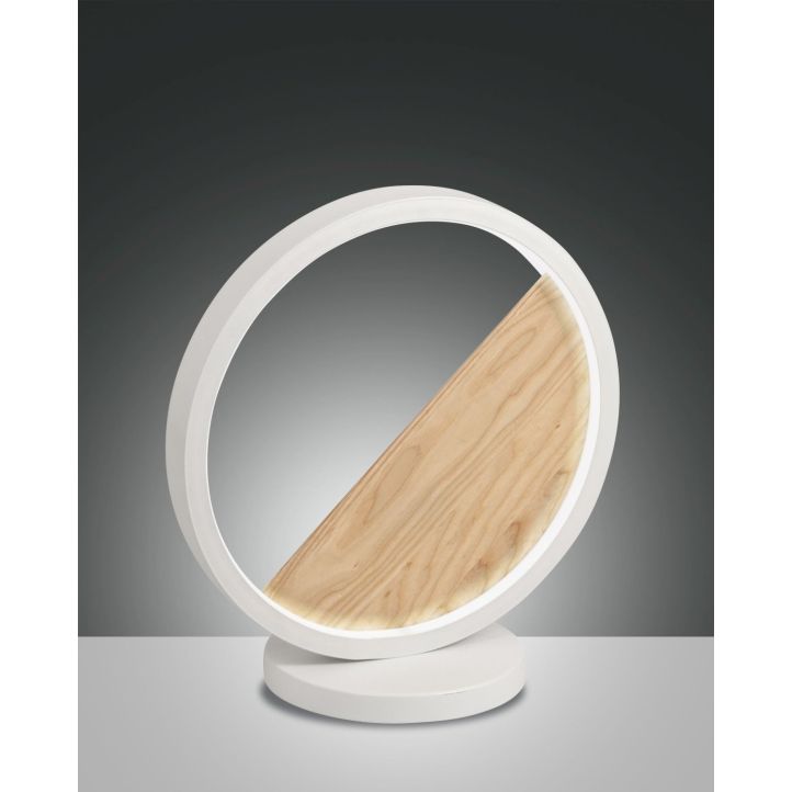 Fabas Luce LED-Tischleuchte PIERRE Weiß/Holz 3695-30-102