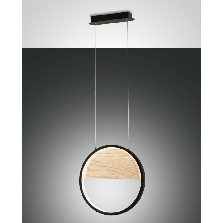 Fabas Luce LED-Pendelleuchte PIERRE Schwarz/Holz 3695-40-101 Fabas Luce LED-Pendelleuchte PIERRE Schwarz/Holz 3695-40-101