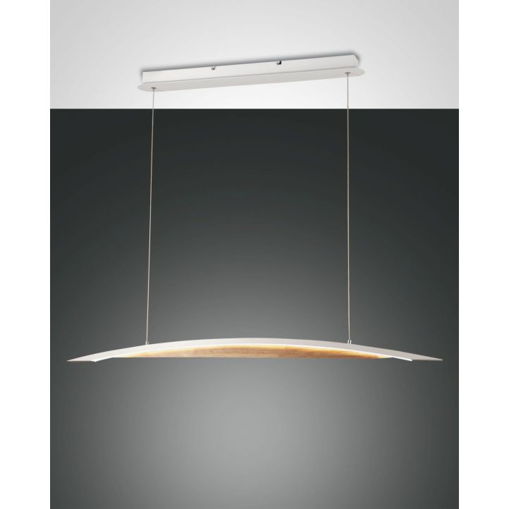 Fabas Luce LED-Pendelleuchte CORDOBA weiß Holz 3697-40-102