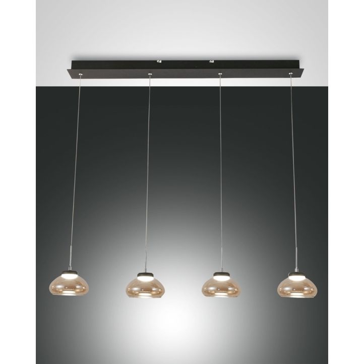 Fabas Luce 4er-LED-Pendelleuchte ARABELLA amber 3547-48-125 Fabas Luce 4er-LED-Pendelleuchte ARABELLA amber 3547-48-125
