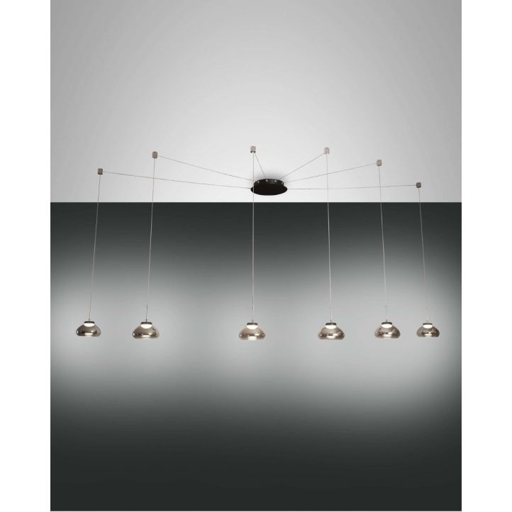 Fabas Luce 6er-LED-Pendelleuchte ARABELLA grau 3547-46-126 Fabas Luce 6er-LED-Pendelleuchte ARABELLA grau 3547-46-126