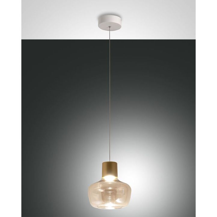 LED-Pendelleuchte Kino Weiß Cognac LED-Pendelleuchte Kino Weiß Cognac