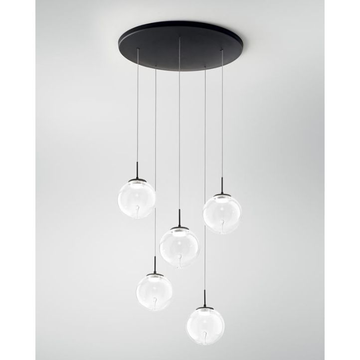 LED-Pendelleuchte Ariel Schwarz transparent Tropfen LED-Pendelleuchte Ariel Schwarz transparent Tropfen