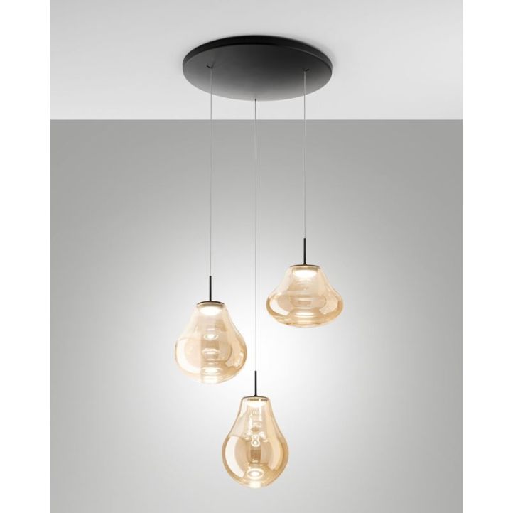 LED-Pendelleuchte Deva Schwarz Amber LED-Pendelleuchte Deva Schwarz Amber