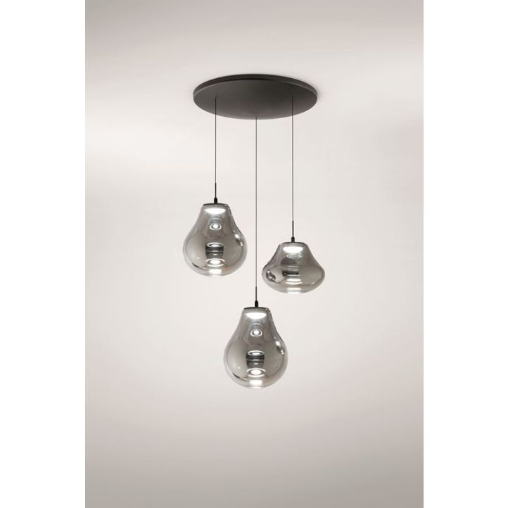 LED-Pendelleuchte Deva Schwarz Rauchglas LED-Pendelleuchte Deva Schwarz Rauchglas