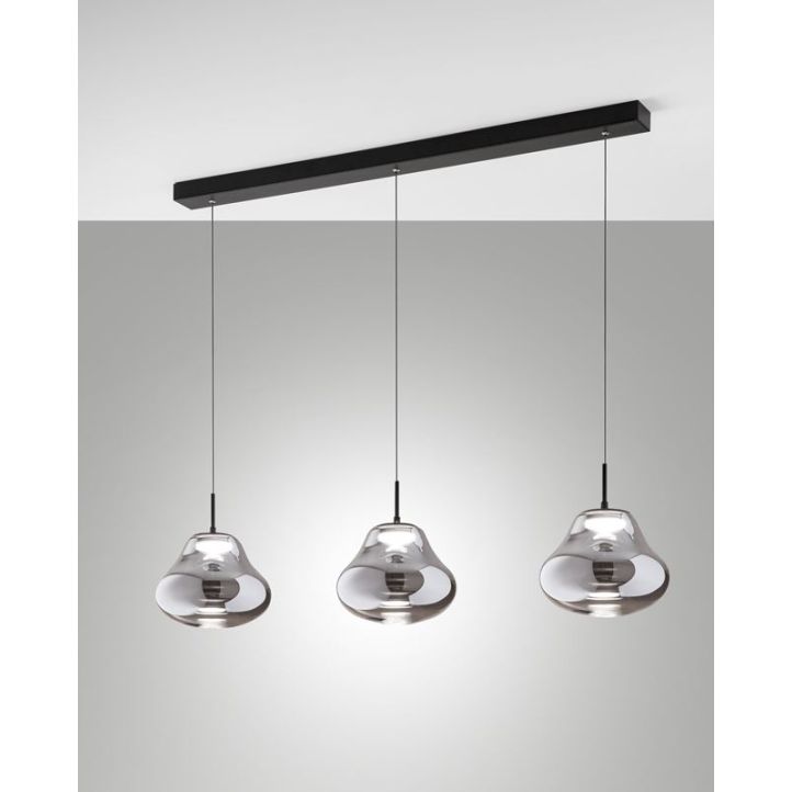 LED-Pendelleuchte Deva Schwarz Rauchglas LED-Pendelleuchte Deva Schwarz Rauchglas