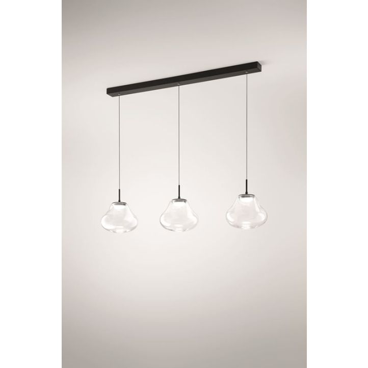LED-Pendelleuchte Deva Schwarz transparent LED-Pendelleuchte Deva Schwarz transparent