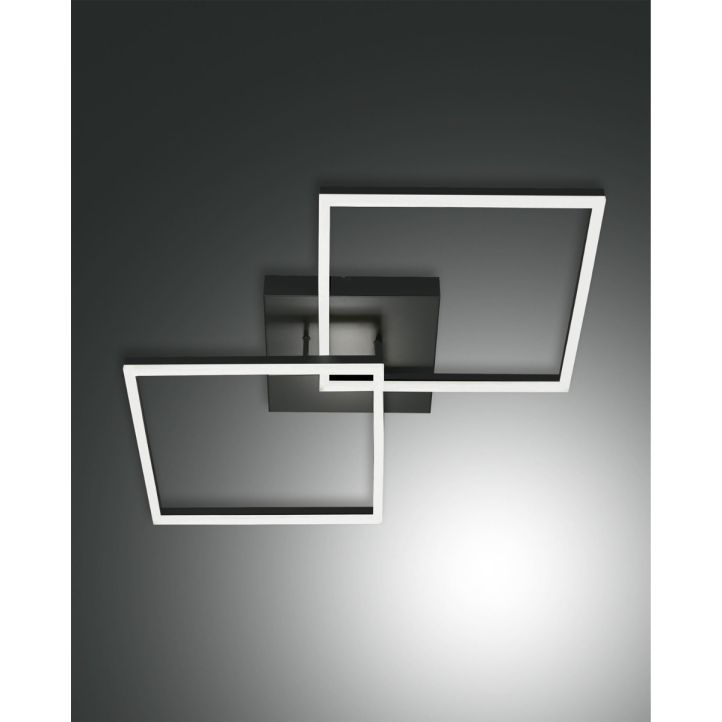 Fabas Luce LED-Wand-/Deckenleuchte BARD 65x65cm anthrazit 3394-65-282