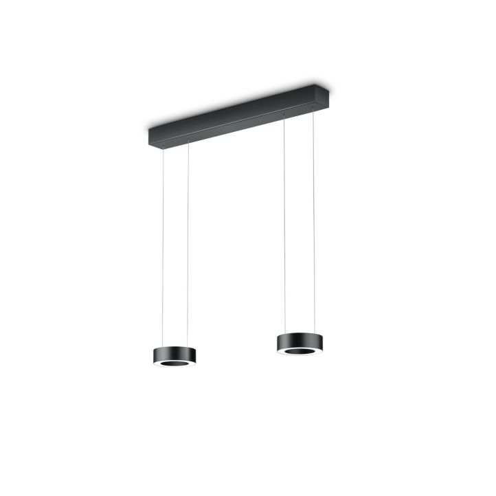 GKS Knapstein LED-Pendelleuchte ZERA-2 schwarzl matt Prismenabdeckung 51.517.07-1