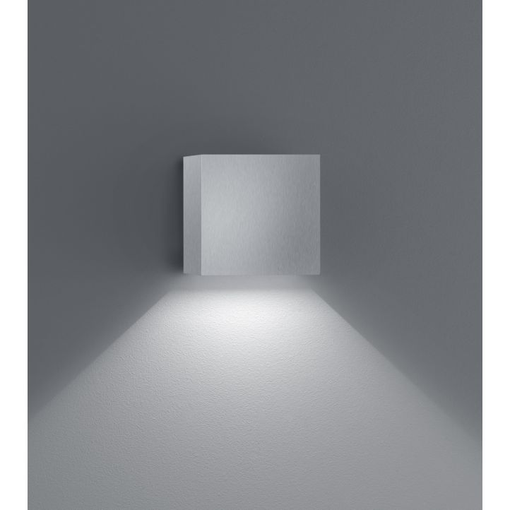 Helestra LED-Wandaußenleuchte SIRI 44 L 15x15cm Nickel matt A28442.18