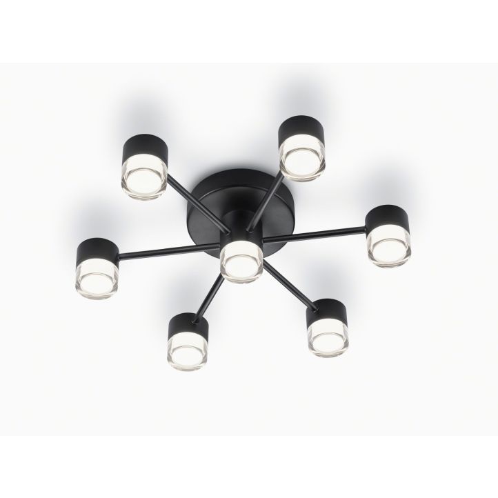 Helestra LED-7-flammig Deckenleuchte KALA Schwarz matt 5-5008.22