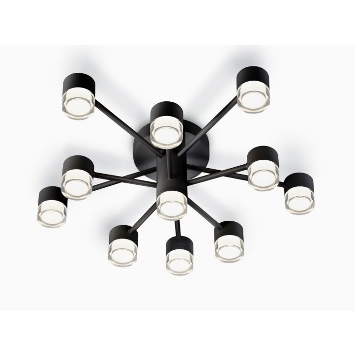 Helestra LED-11-flammigDeckenleuchte KALA Schwarz matt 5-5010.22