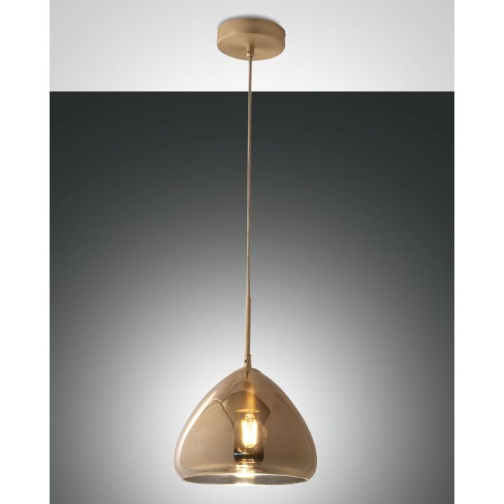 Fabas Luce Pendelleuchte GLOW Messing Amber 25 cm 3667-40-118 Fabas Luce Pendelleuchte GLOW Messing Amber 25 cm 3667-40-118