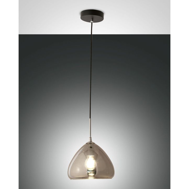 Fabas Luce Pendelleuchte GLOW Schwarz Verchromt 25 cm 3667-40-138 Fabas Luce Pendelleuchte GLOW Schwarz Verchromt 25 cm 3667-40-138
