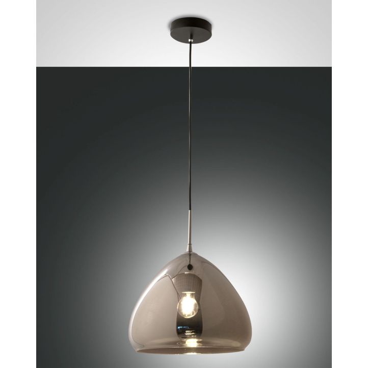Fabas Luce Pendelleuchte GLOW Schwarz Verchromt 35 cm 3667-45-138