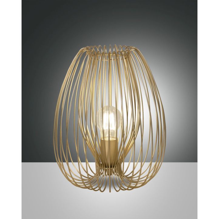 Fabas Luce Tischleuchte CAMP Gold matt 31 cm 3677-30-225
