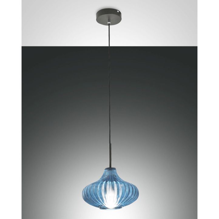 Fabas Luce Pendelleuchte BUDELLI Azurblau 3723-40-244 Fabas Luce Pendelleuchte BUDELLI Azurblau 3723-40-244