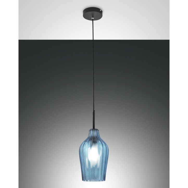 Fabas Luce Pendelleuchte STINTINO Azurblau 3724-40-244