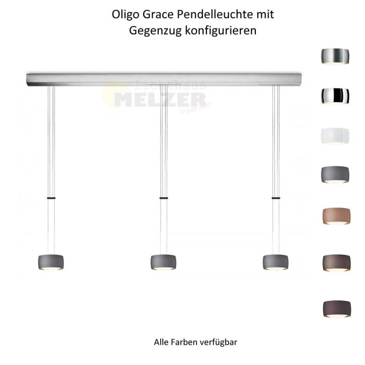 Oligo LED-3er-Pendelleuchte GRACE mit Gegenzug Oligo LED-3er-Pendelleuchte GRACE mit Gegenzug