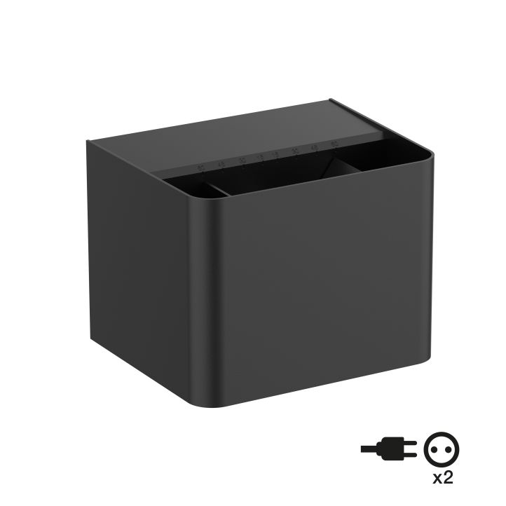 TLG SLC LED-Wandaußenleuchte SHADOW schwarz (mit 2 Steckdosen) SLC1410 TLG SLC LED-Wandaußenleuchte SHADOW schwarz (mit 2 Steckdosen) SLC1410