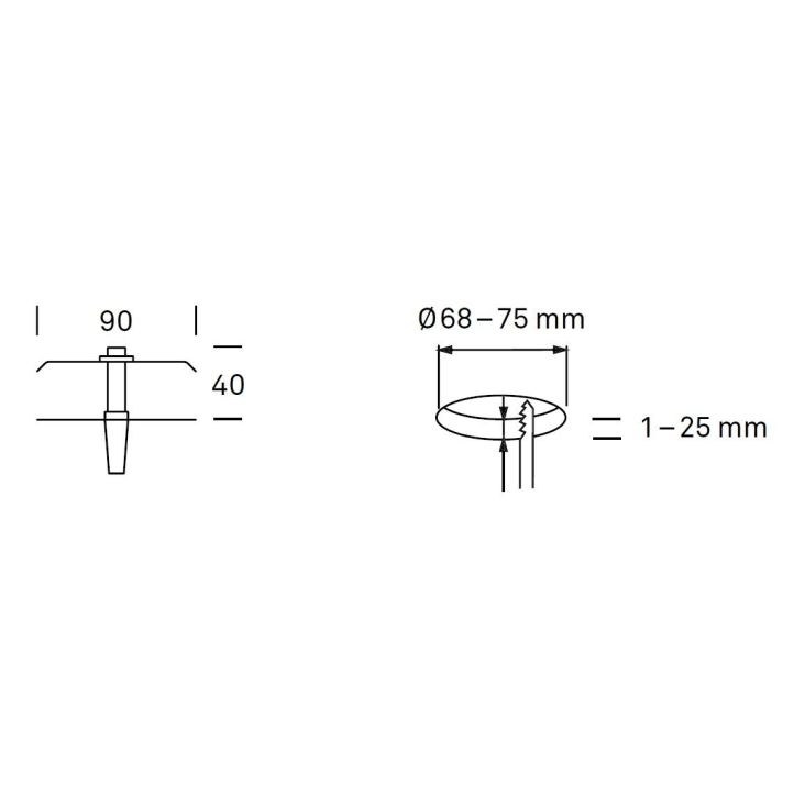 Ribag Hohlraum-Adapter zu KIVO LED-Pendelleuchte (weiß)