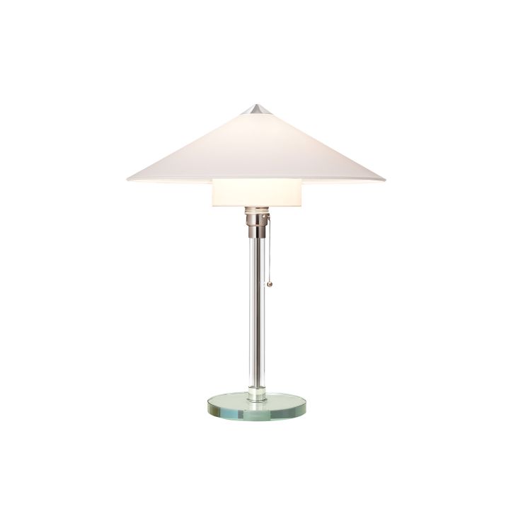 Wagenfeldlampe mit Stoffschirm