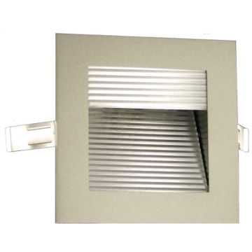 Mobilux LED-Wandeinbauleuchte MOW 3000K silber satiniert, satiniertes Glas