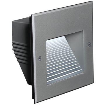 Mobilux LED-Wandeinbauleuchte MOW WAND & TREPPE - OUTDOOR 3000K 160x160mm silber