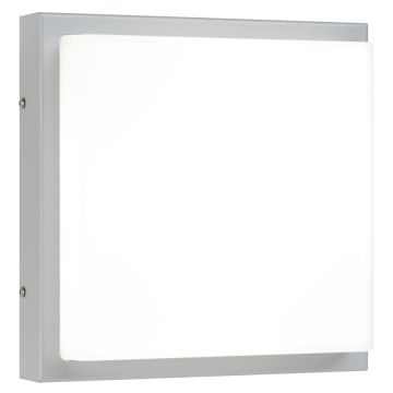 LCD Wandaußenleuchte mit Bewegungsmelder 25x25cm Silber 047SEN