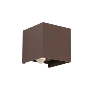 Orion LED-Wandaußenleuchte CUBE S corten mit Bewegungssensor