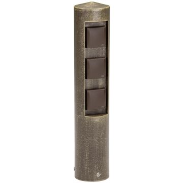 Steckdosensäule 3-fach braun-messing