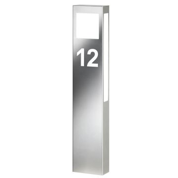 CMD LED-Pollerleuchte AQUA PAULO mit Hausnummer Edelstahl 24/HN