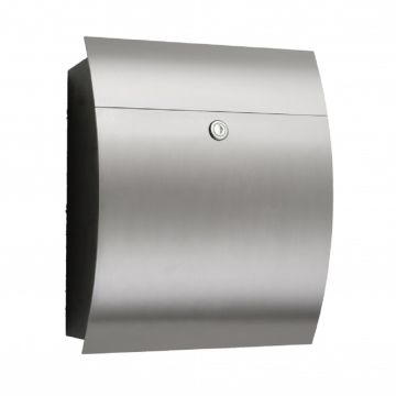 CMD Briefkasten; 14x31x40cm; Blende: Edelstahl; Korpus: Schwarz 47
