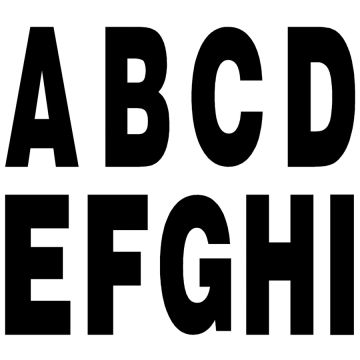 LCD Hausnummern Buchstaben A-I Schwarz 5152