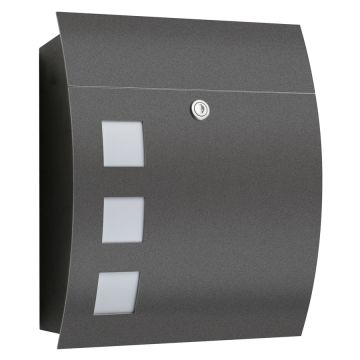 CMD Briefkasten mit Fenster Anthrazit 31x40x14cm Korpus: Schwarz 76