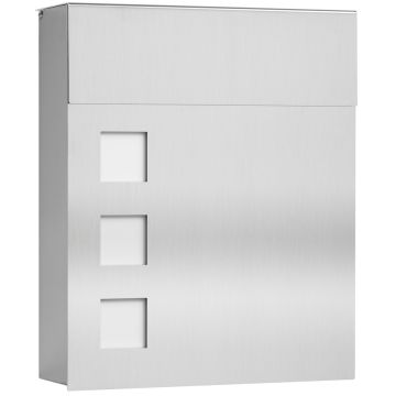 CMD Briefkasten mit Fenster Edelstahl 32x38,5x10cm 96